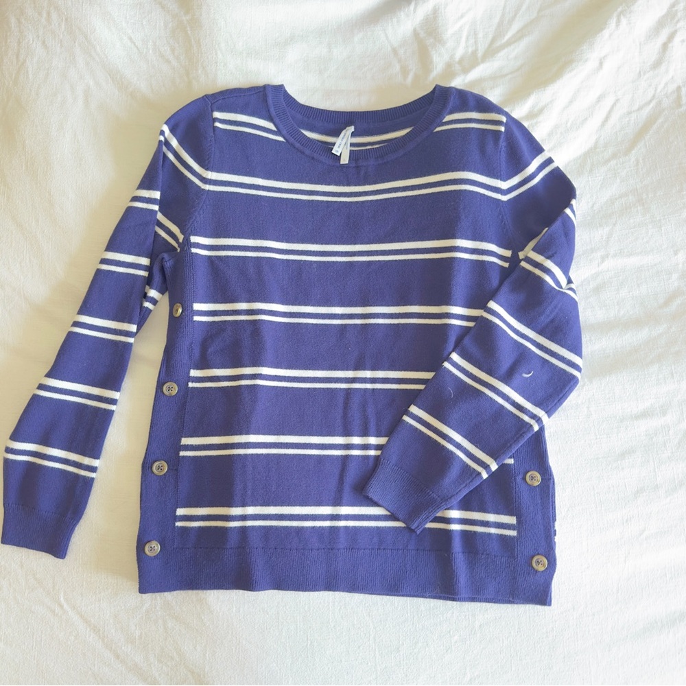 Southern Tide Women's Navy Striped Sweater